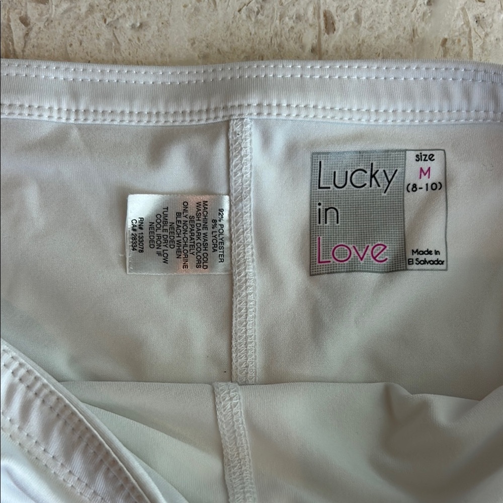 Lucky in Love White Tiered  Tennis Skirt - Picture 3 of 6